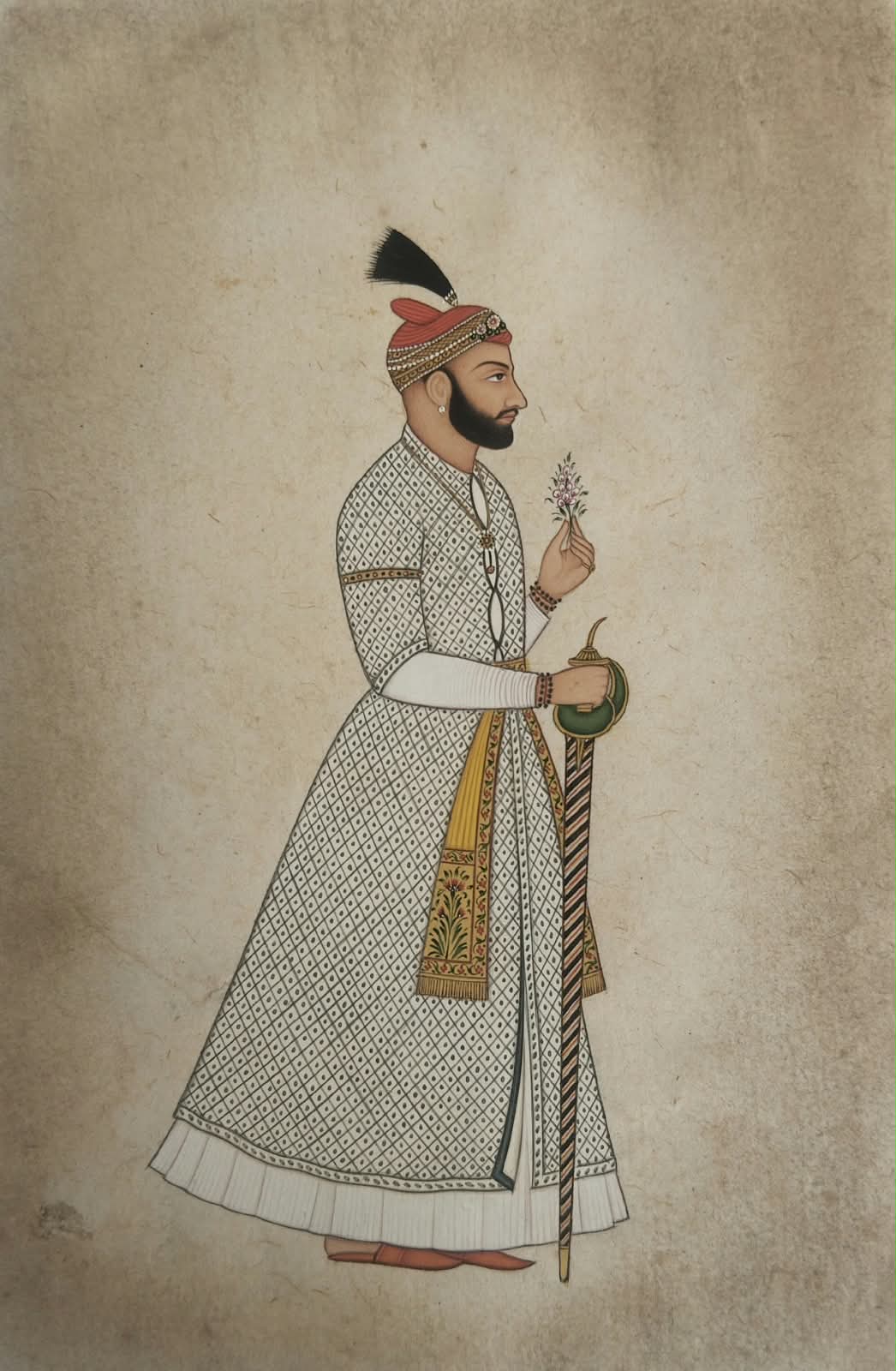 Mughal miniature painting of Aurangzeb Emperor